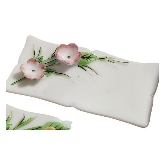 Vintage Royal Adderley Place Name Card Holders Floral Bone China England 6 - Picture 11 of 12